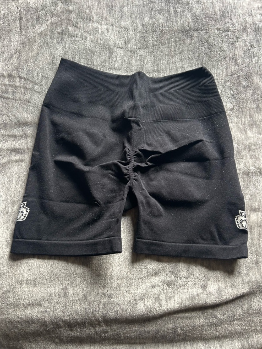 Darc Sport Black Ruched High-Waist Bike Shorts